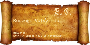 Reszegi Valéria névjegykártya